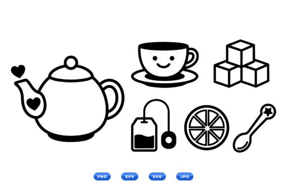 Cute Tea Icon Clipart Set: A Designer's Review