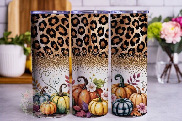 Fall Pumpkin Glitter Leopard 20oz Tumble Review