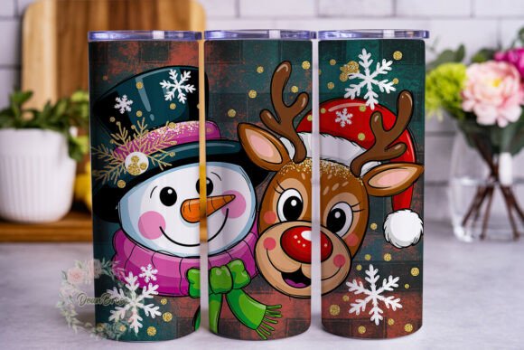Festive Snowman Reindeer Tumbler PNG: A Designer's Review