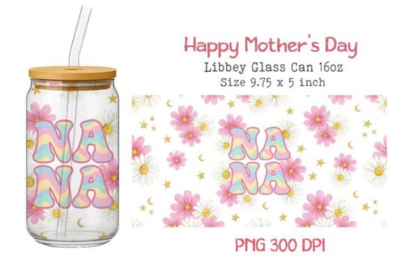 Happy Mother's Day 16oz Glass Can Wrap