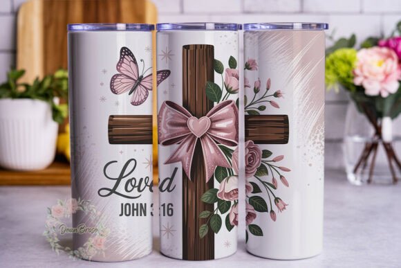 Pink Glitter Cross Loved 20oz Wrap Review