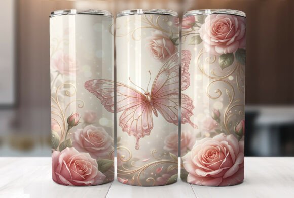 Pink Rose Butterfly 20oz Tumbler Wrap Review