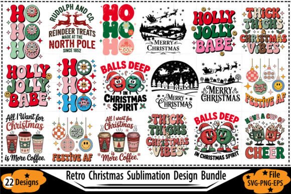 Retro Christmas Sublimation Bundle