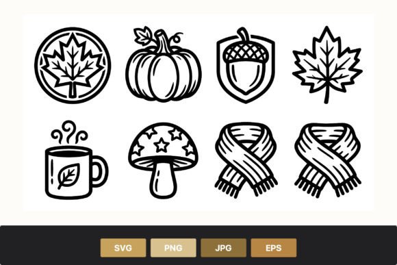 Review: Autumn Line Art Icons for Modern Embroidery