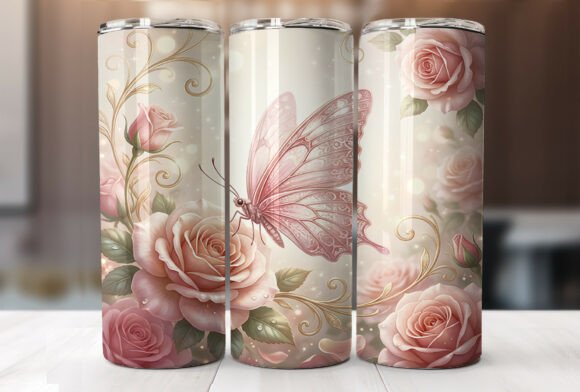 Review: Blush Rose Gold Butterfly 20oz Tumbler Design