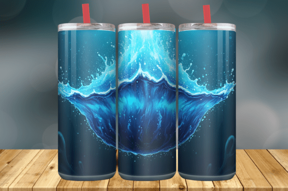 Review: Deep Blue Ocean Wave Abstract Water Text