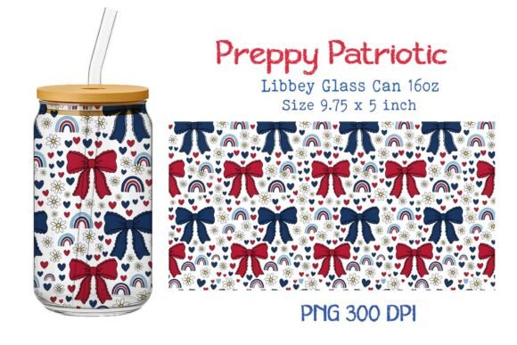 Review: Preppy Patriotic 16oz Glass Can Wrap PNG for Embroidery