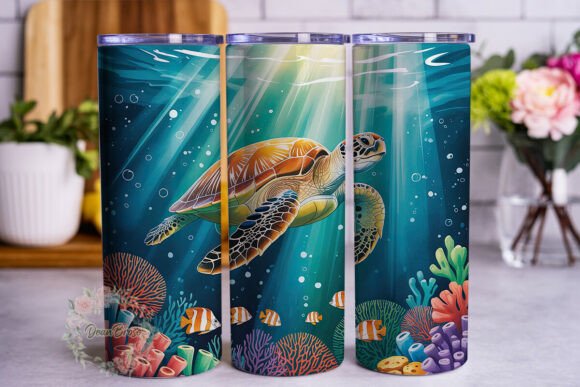 Vibrant Ocean Turtle Coral Reef 20oz Ski Review