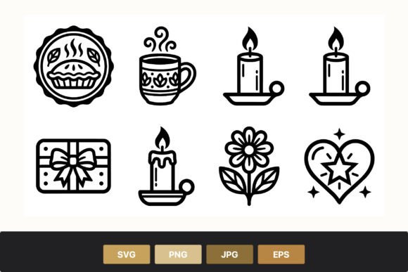 Winter Holiday Black Icons